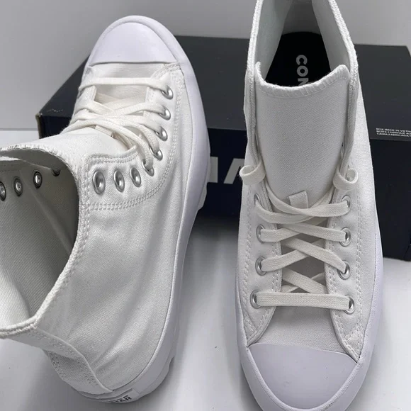 Converse WMNS CTAS LUGGED HI WHITE/BLACK/WHITE 565902C Platforms Sneakers - Picture 13 of 16